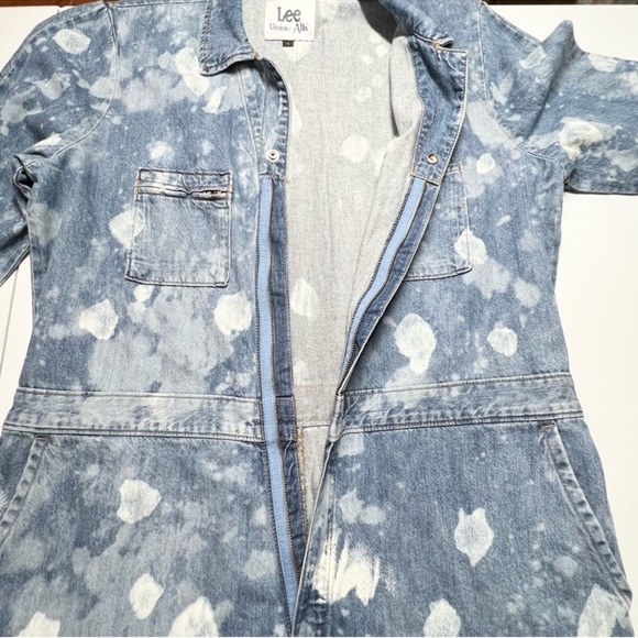 NWT Lee Vintage Modern Union-Alls Coveralls Jumpsuit Denim Splatter XL - Picture 4 of 12